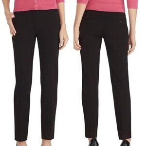 WHITE HOUSE BLACK MARKET WHBM Slim Ankle Pants Solid Black Cropped Dress Pants 4
